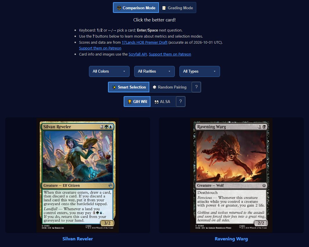 17Lands Card Evaluation Quiz: pick the better of two Hobbit cards
